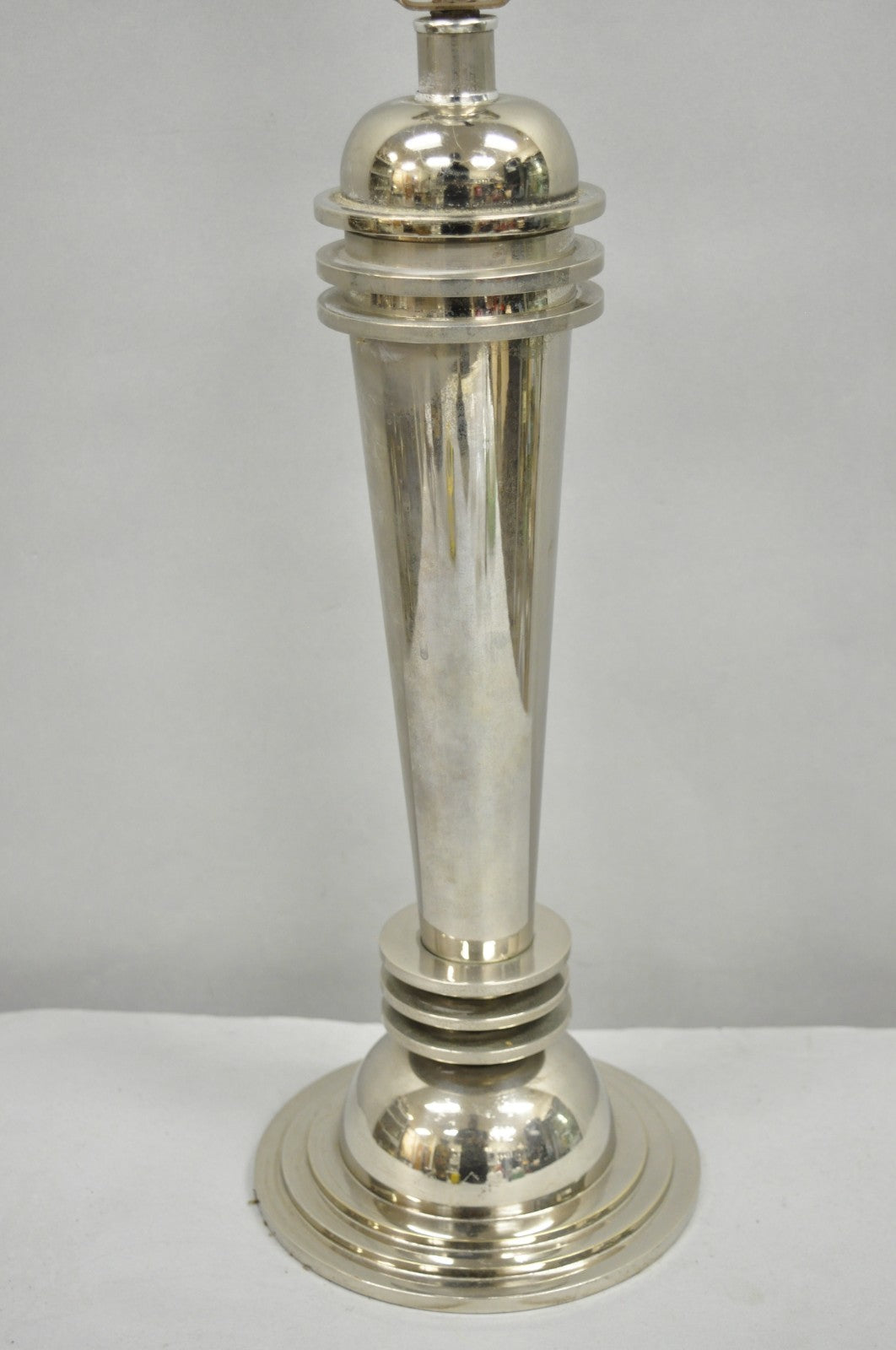 Vintage Frederick Cooper Art Deco Style Chrome "Atomic" Steel Table Lamp