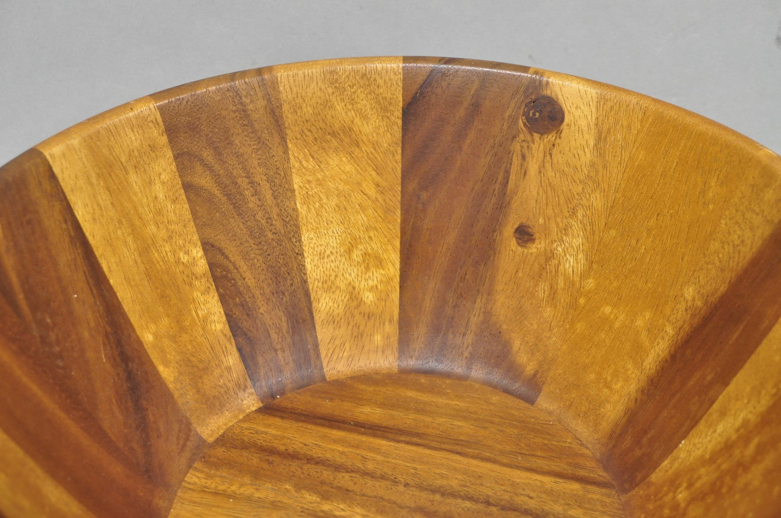 Vintage Bill.F BF Mid Century Modern Acacia Wood Salad Fruit Bowl