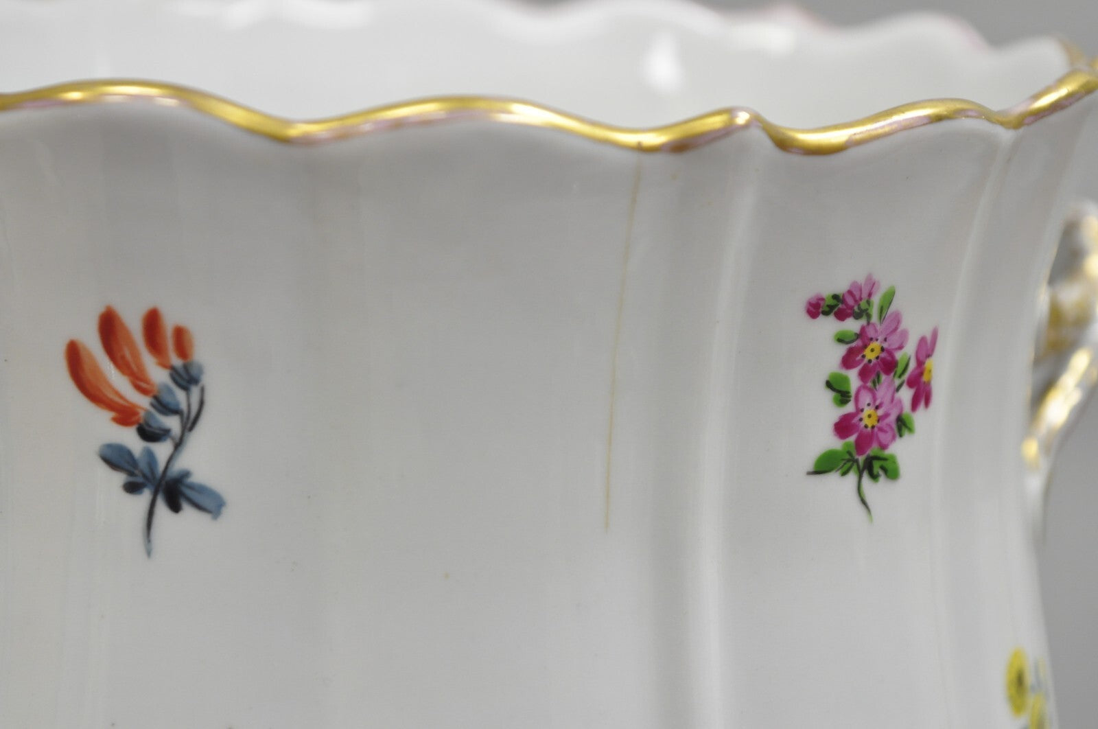 Antique Meissen French Porcelain Flower Pot Cachepot Wine Cooler - a Pair