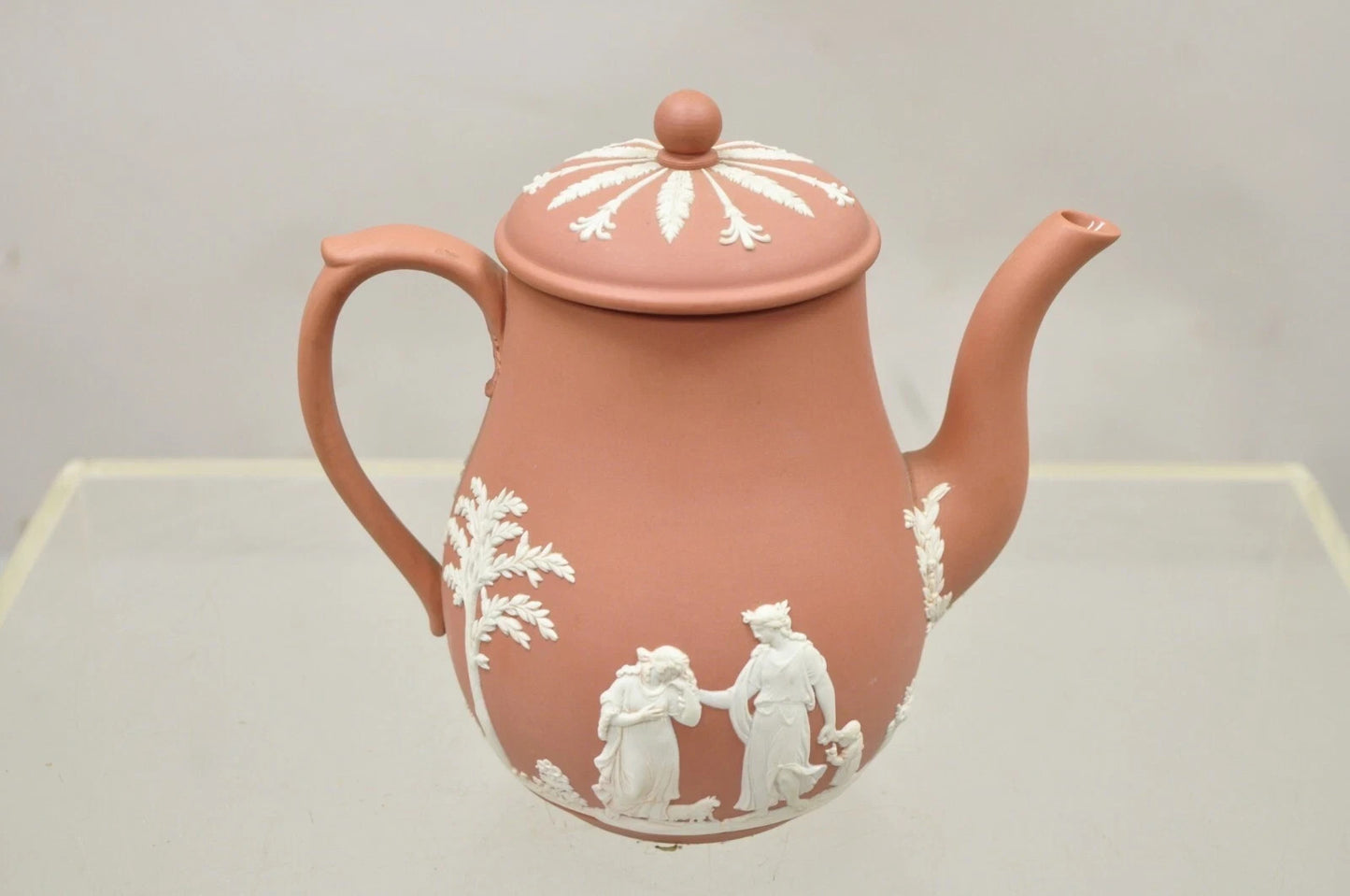 Wedgwood Terracotta Jasperware Miniature Tea Set Demitasse Cup & Saucer 14 pcs