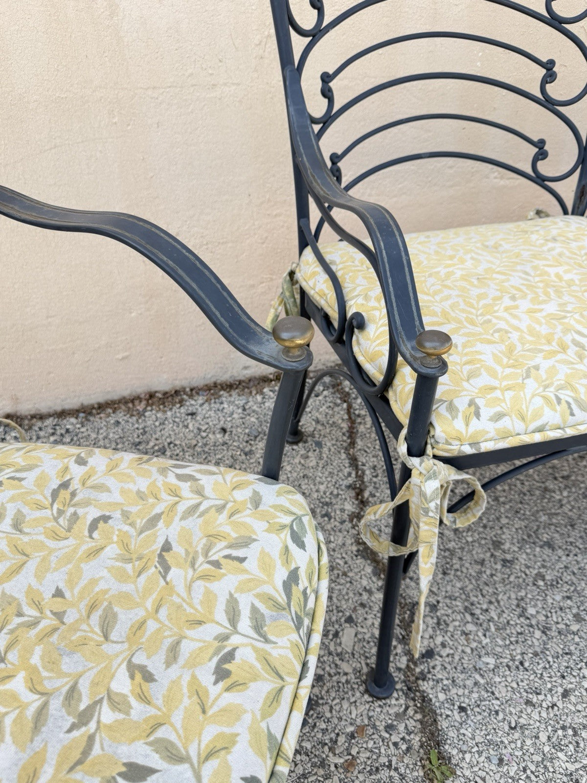 Contemporary Scrolling Wrought Iron Patio Loveseat & Arm Chair Set - 4 pcs