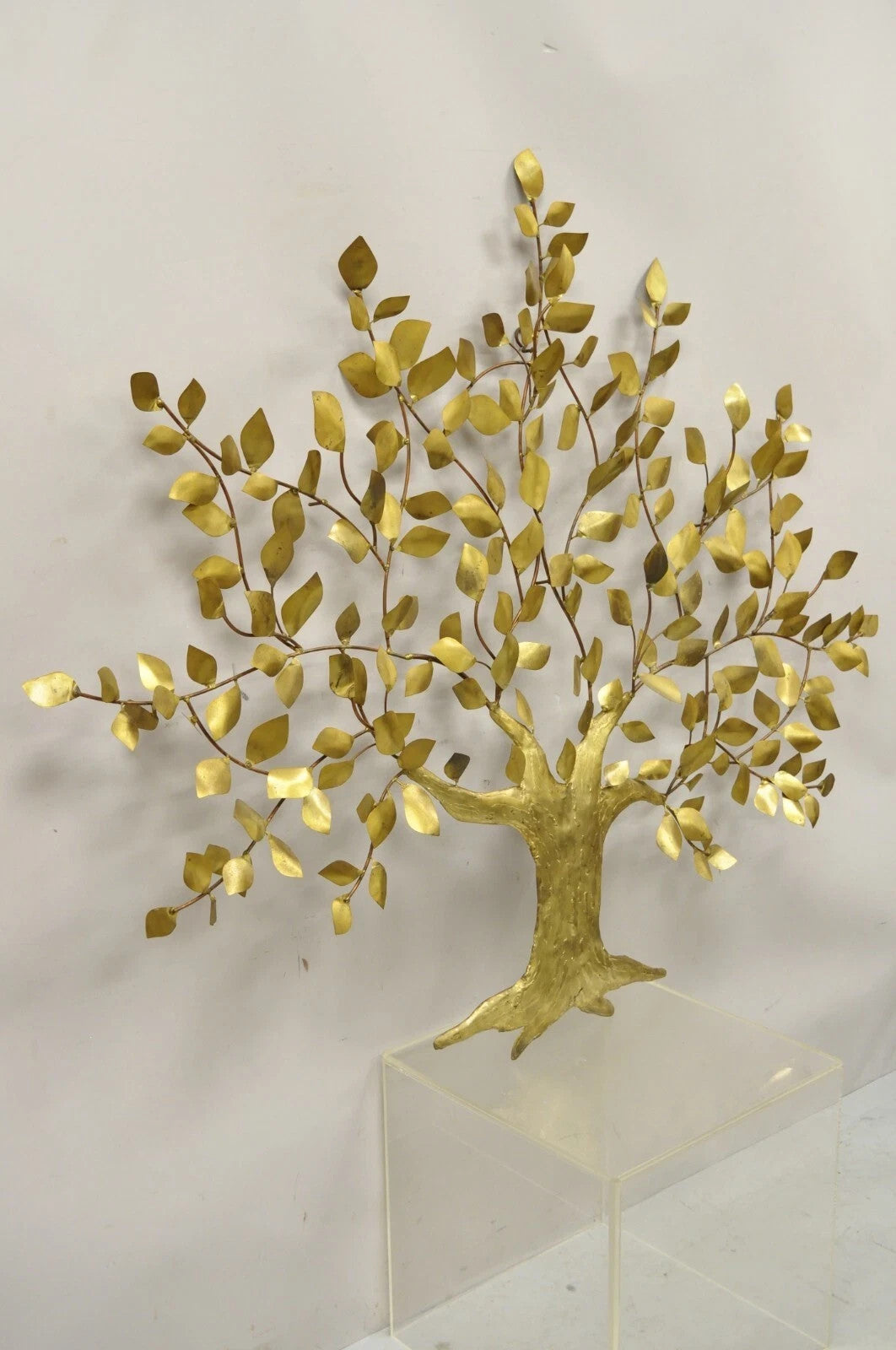 Bergasse Mid Century Modern Brutalist Brass Tree of Life Lrg Wall Art Sculpture