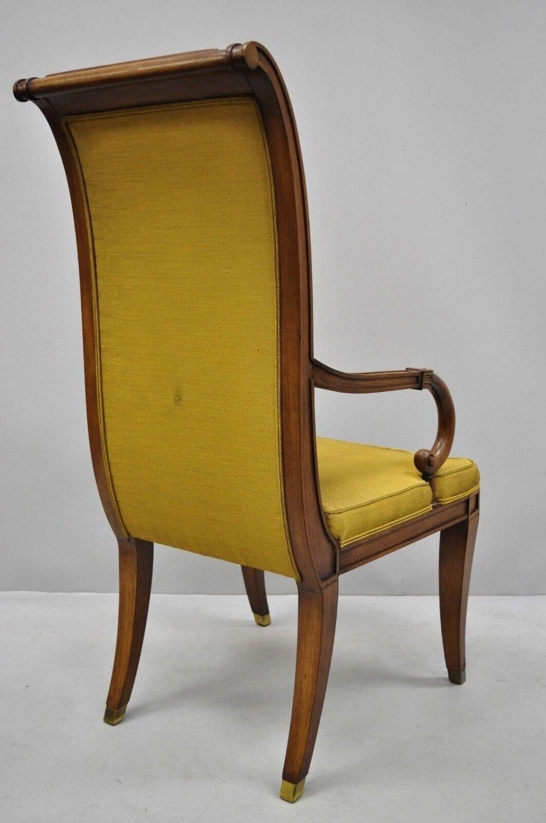 Karges French Regency Style Klismos Saber Leg Walnut Dining Chair - Set of 6