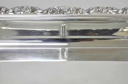 Vintage Poole Silver Plated Footed Covered Vegetable Serving Dish Platter w/ Lid