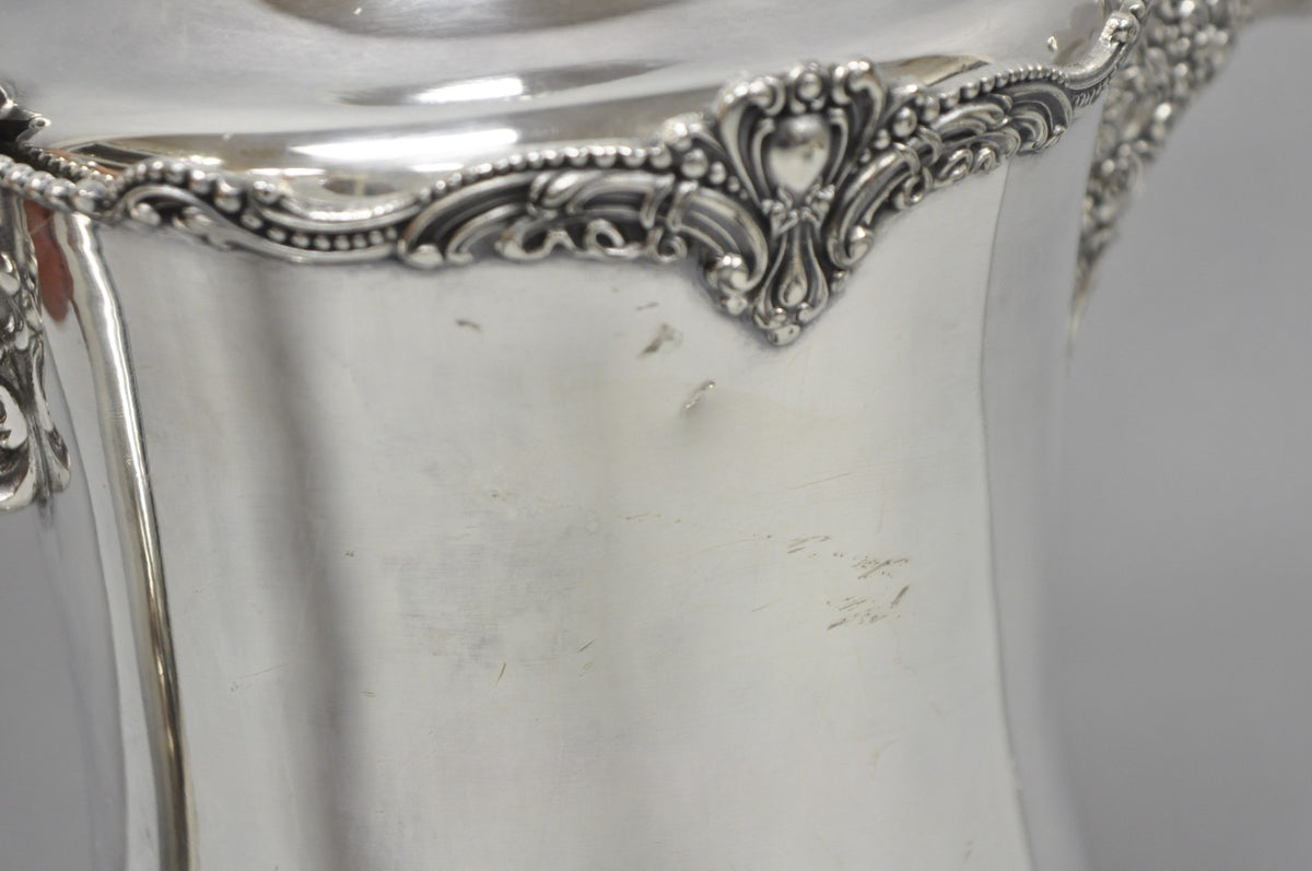 Antique Derby Silver English Victorian Silver Plated Large Warm Water Pitcher