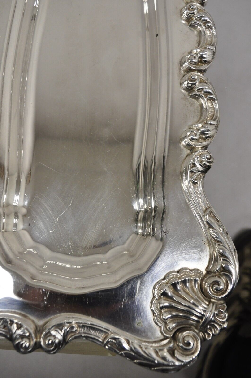 English Silver Mfg Co Victorian Silver Plated Meat Cutlery Serving Platter Tray