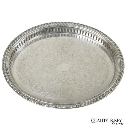 Vintage Eales Silver Plated Small Raised Gallery Oval Trinket Dish Bar Tray