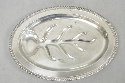 Vintage FB Rogers Silver Plated Oval Meat Cutlery Serving Platter Tray
