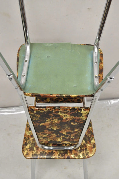 Vintage Children's Small Mid Century Tubular Metal Kitchen Side Chairs - A Pair