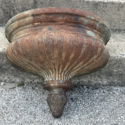 Neoclassical Cast Iron Half Round Wall Fountain Bowl Lavabo Garden Planter Pot