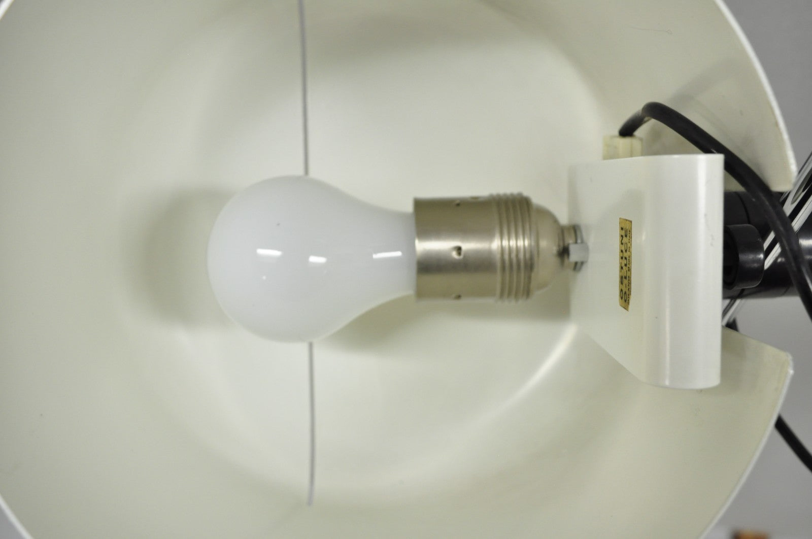 Joe Colombo for Oluce Italy White Coupe Mid Century Modern Floor Lamp - a Pair