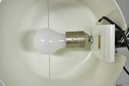 Joe Colombo for Oluce Italy White Coupe Mid Century Modern Floor Lamp - a Pair