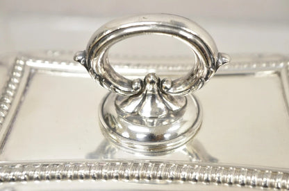 Vintage English Regency Silver Plated Covered Vegetable Serving Platter Dish