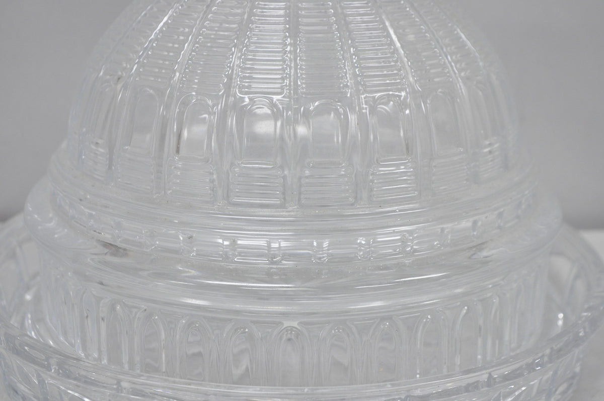 Shannon Design of Ireland Round Clear Cut Crystal Capitol Dome Cake Plate Stand