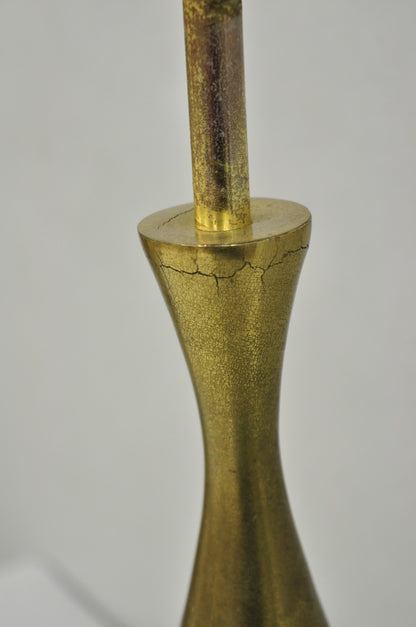 Vintage Tony Paul Mid Century Modern Sculpted Walnut & Brass Small Table Lamp