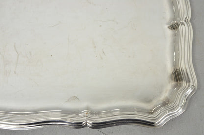 Vintage English Edwardian Silver Plated Scalloped Small Bar Trinket Dish Tray