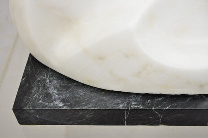 Sheryl C. Benjamin Carved Marble Abstract Modernist Sculpture on Marble Base