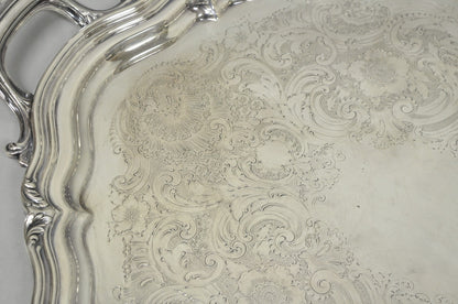 Antique Reed & Barton Winthrop Silver Plated Victorian Bar Serving Platter Tray