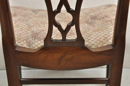 Antique Chippendale Georgian Style Carved Mahogany Dining Side Chairs - Set of 6