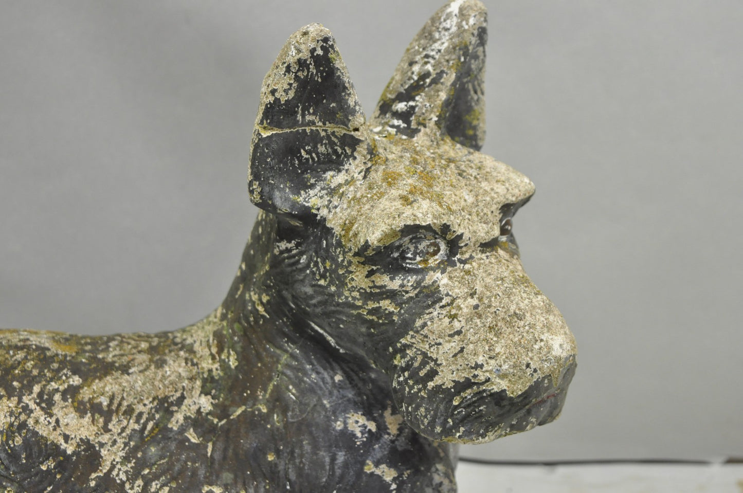 Vintage Scottish Terrier Scotty Dog 12" Small Cast Stone Concrete Garden Figure
