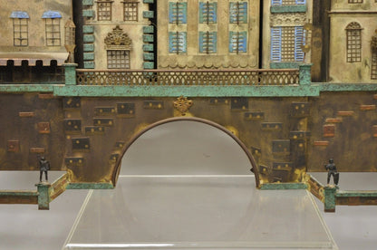 Curtis Jere Mid Century Modern Large Mixed Metal Copenhagen City Wall Sculpture