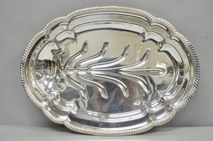 Vintage English Regency Silver Plated Meat Cutlery Serving Platter Tray by LB