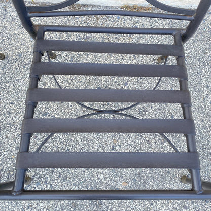 Neoclassical Regency Aluminum & Steel Metal Outdoor Patio Arm Chair - Set of 4