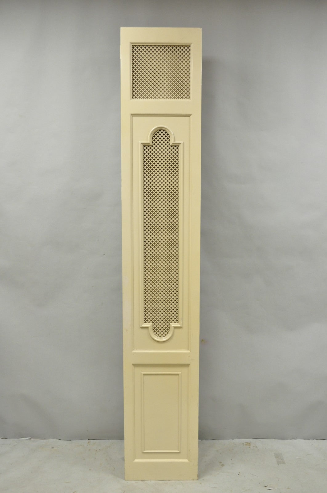 Vintage Lrg Hollywood Regency 92" Tall 6 Panel Bone Lacquer Room Divider Screen