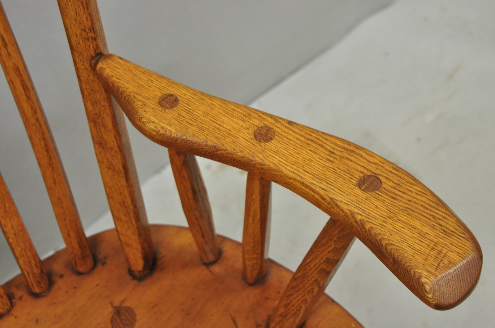 Vintage Hunt Country Furniture Pine Wood Writing Desk Windsor Chair w/ Drawer