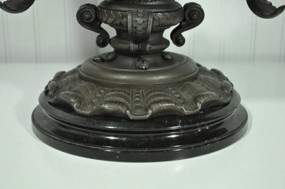 Antique Victorian Spelter & Marble Figural Mermaid Centerpiece Bowl Vase Epergne