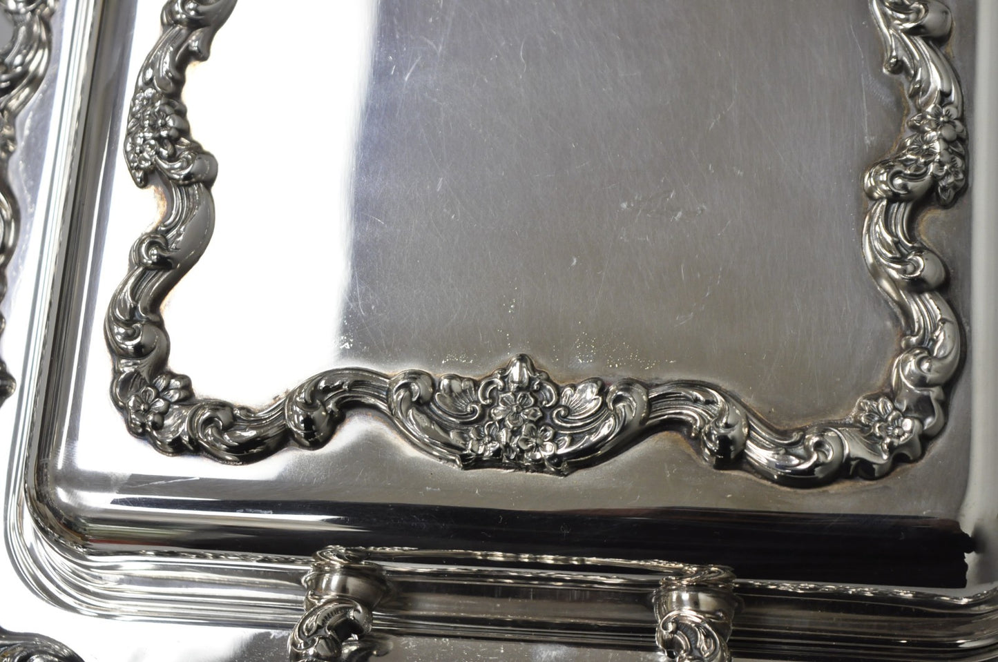 Vintage Poole Silver Plated Footed Covered Vegetable Serving Dish Platter w/ Lid