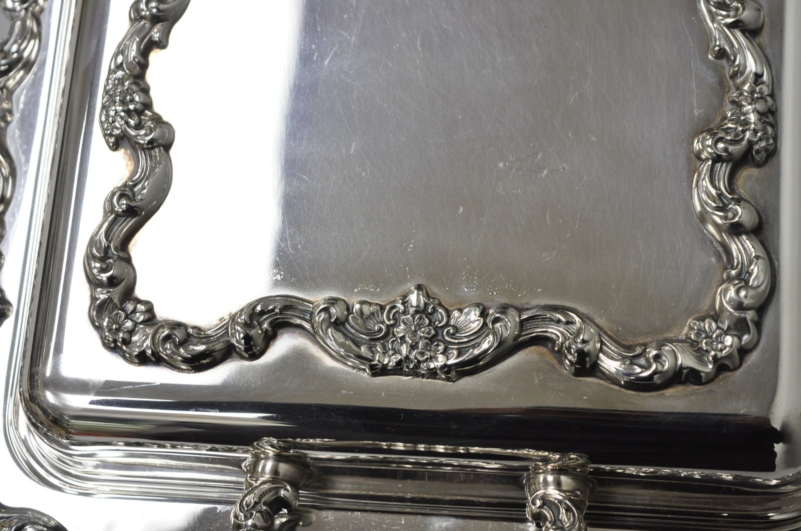 Vintage Poole Silver Plated Footed Covered Vegetable Serving Dish Platter w/ Lid