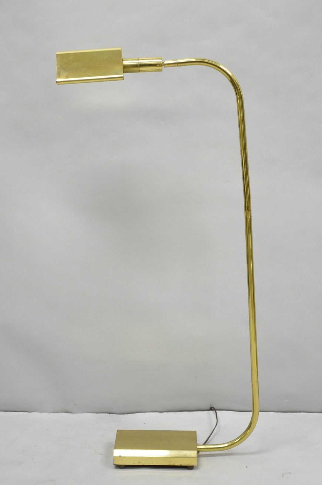 Vintage Chapman Mid Century Modern Adjustable Brass Reading Pharmacy Floor Lamp