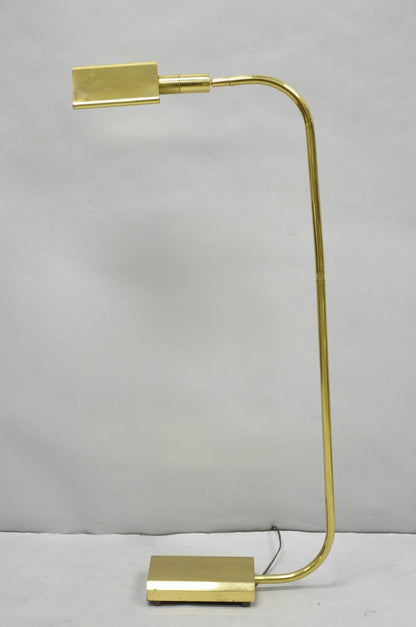 Vintage Chapman Mid Century Modern Adjustable Brass Reading Pharmacy Floor Lamp