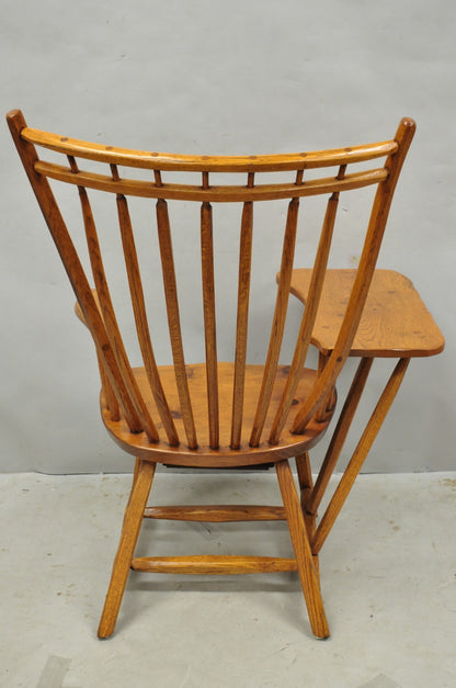 Vintage Hunt Country Furniture Pine Wood Writing Desk Windsor Chair w/ Drawer