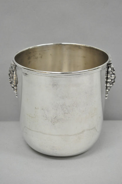 Vintage Mid Century Silver Plated Grapevine Cluster Champagne Chiller Ice Bucket