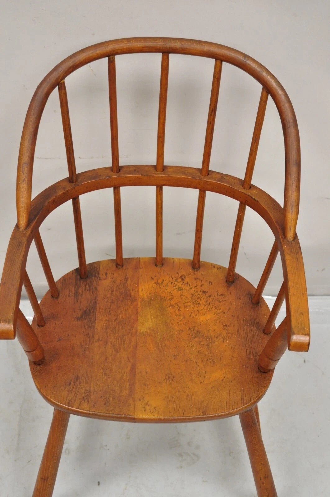 Antique Colonial Style Bentwood Maple Small Child's Windsor Arm Chair