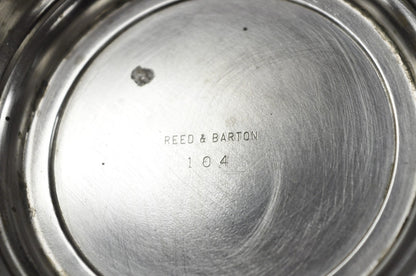Vintage Mid Century Modern Reed & Barton 104 Silver Plated Red Enamel Bowl