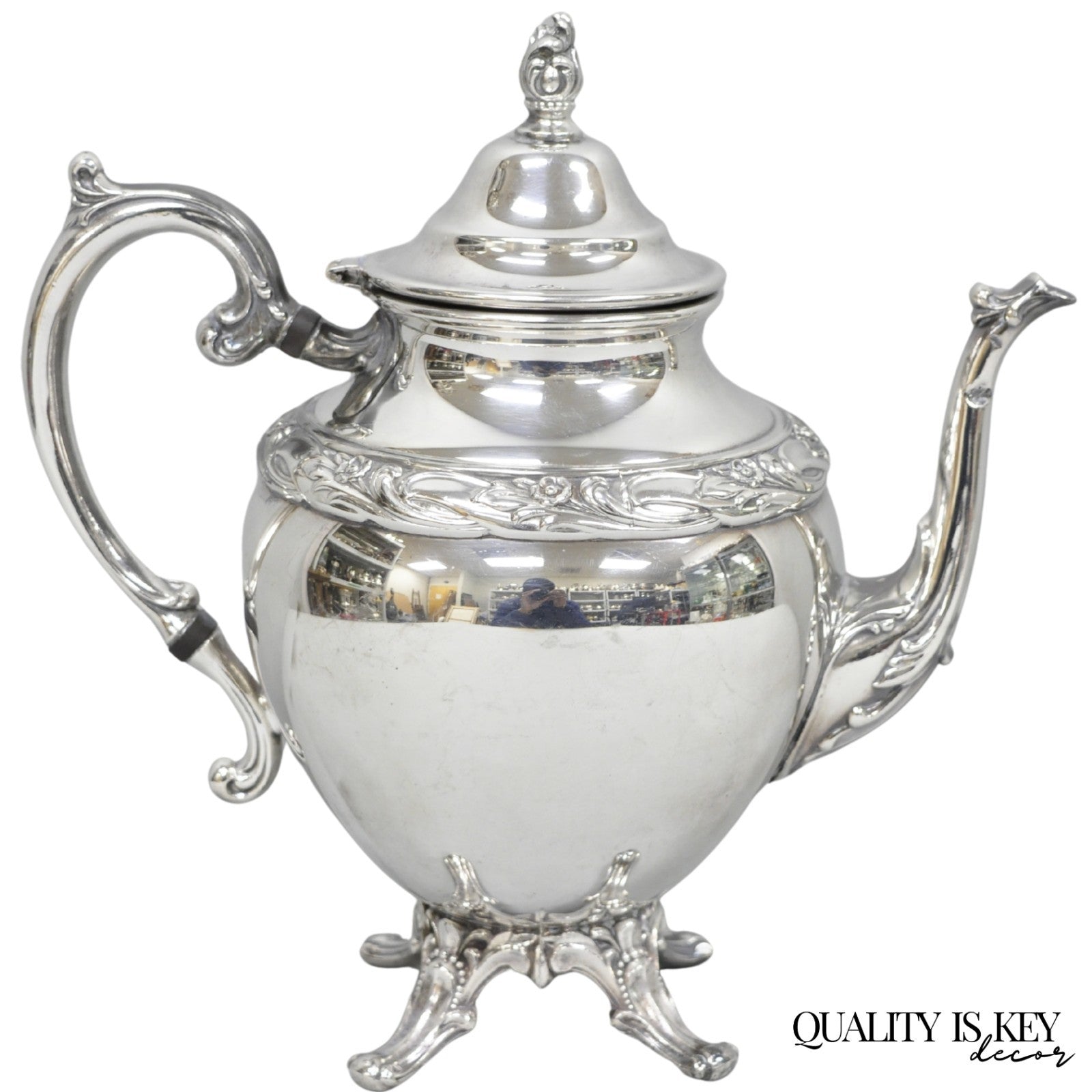 Vintage Rogers & Bro "Exquisite" 4602 Victorian Silver Plated Coffee Pot Teapot