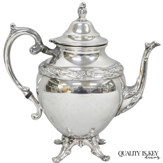 Vintage Rogers & Bro "Exquisite" 4602 Victorian Silver Plated Coffee Pot Teapot