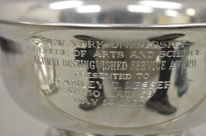 Vintage Queen Art Pewter Silver Plated Award Bowl NY University Arts & Science