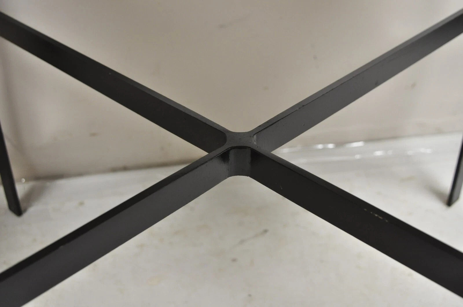 Mid Century Modern Paul McCobb Style Wrought Iron Marble Square Side Table Pair