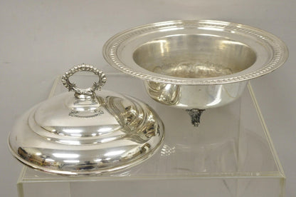 Vintage Victorian Silver Plated Covered Vegetable Serving Dish Platter Bowl