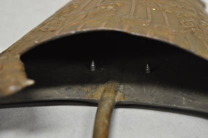 Antique French Art Nouveau Cast Metal Figural Umbrella Form Wall Pocket