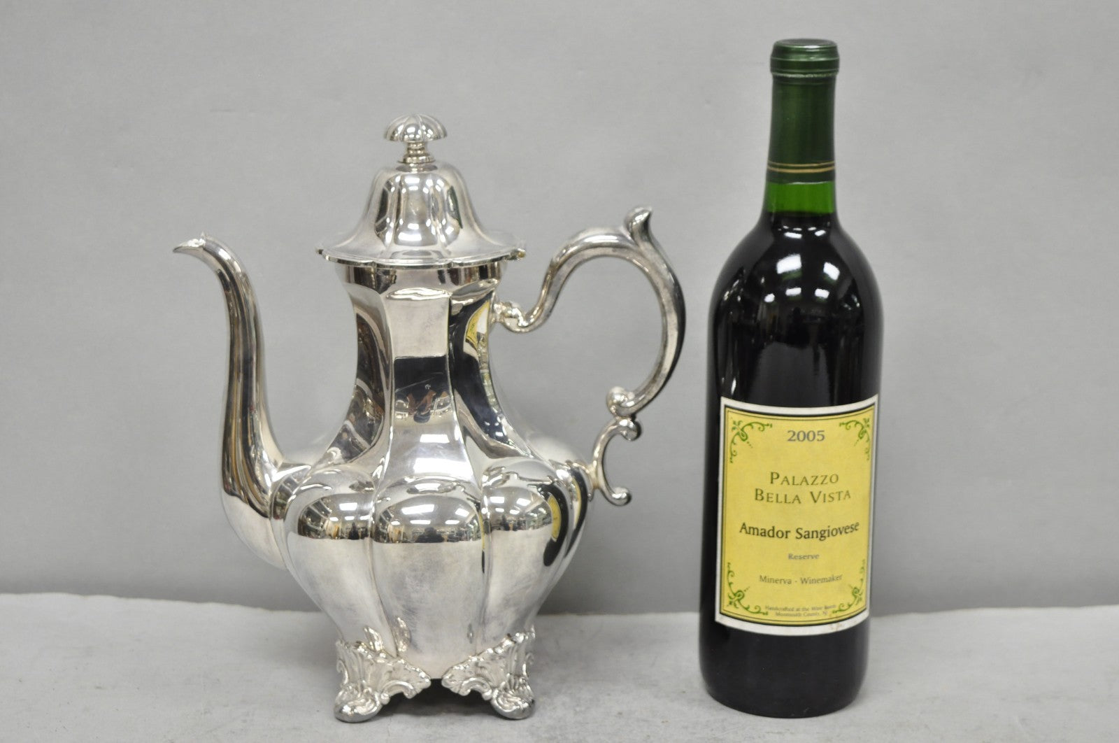 Vintage Victorian Silver Plated Bulbous Footed Tea Pot Tea Kettle