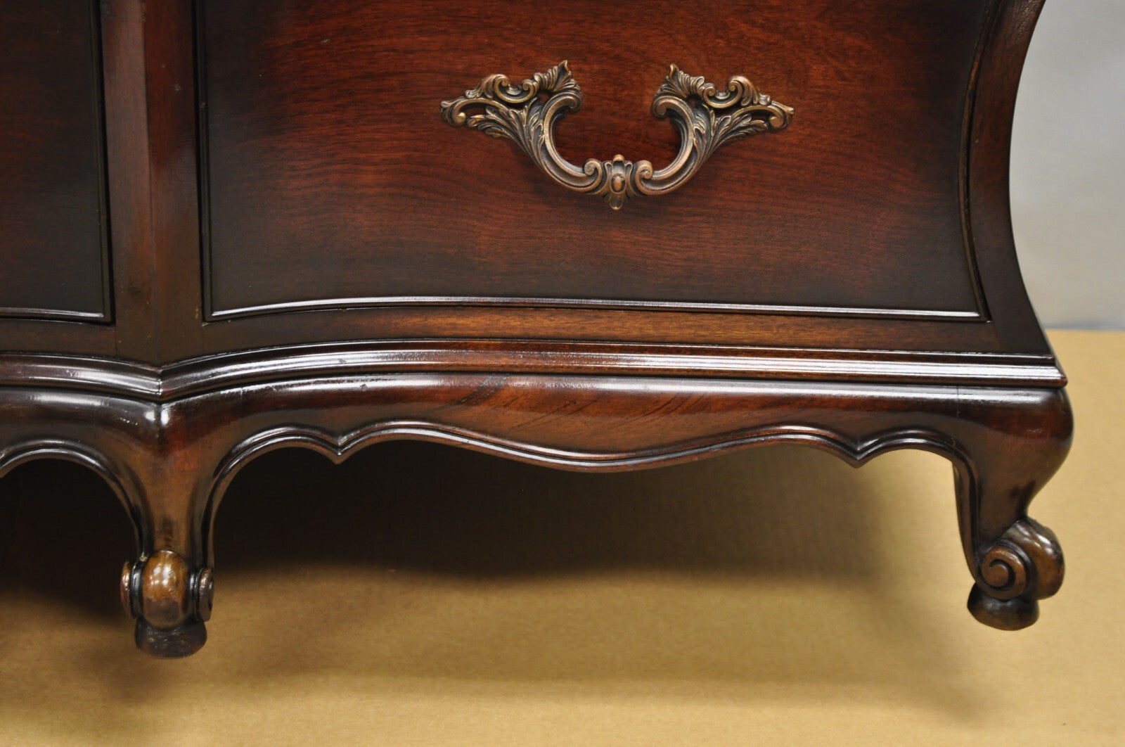 Vintage J. Zonan French Regency Mahogany Marble Top 12 Drawer Triple Dresser