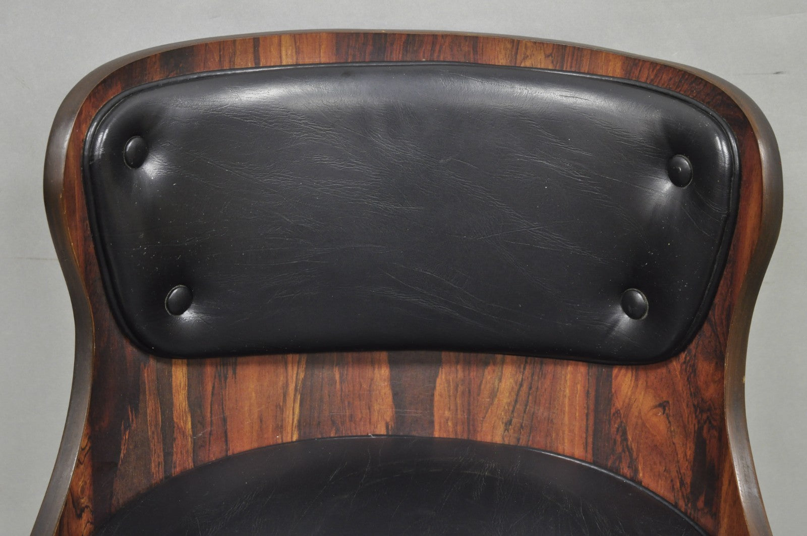 Vintage Daystrom Mid Century Modern Faux Rosewood Laminate Swivel Barstool Chair