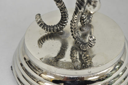 Decorative Nautical Silver Plated Seahorse Clamshell Pedestal Compote Candy Dish