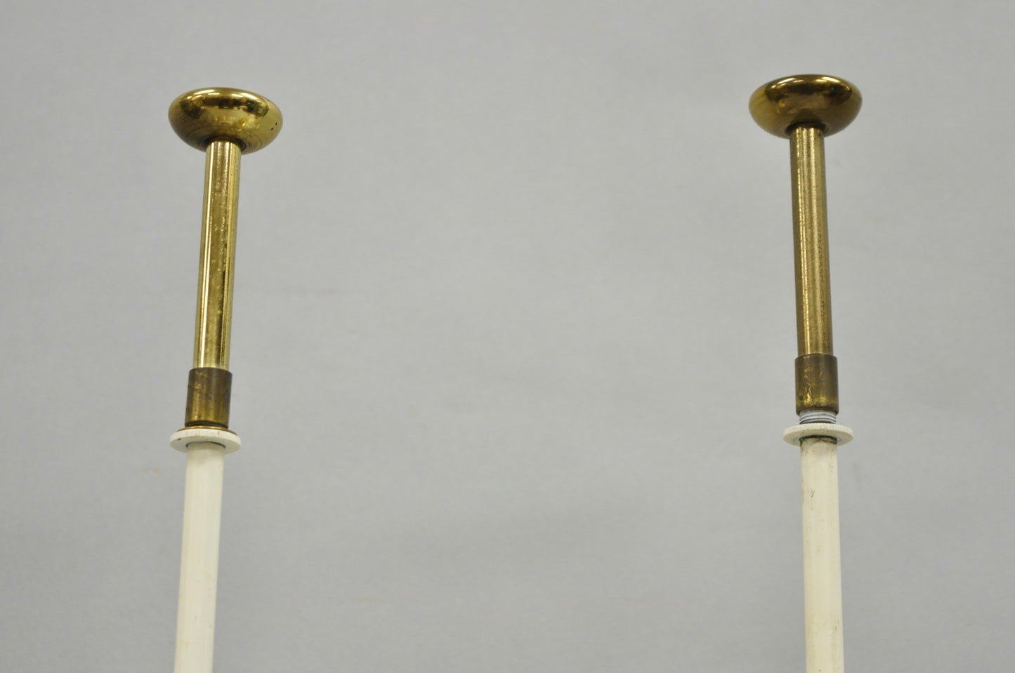 Hollywood Regency Tommi Parzinger Style Brass Candlestick Table Lamp Pair