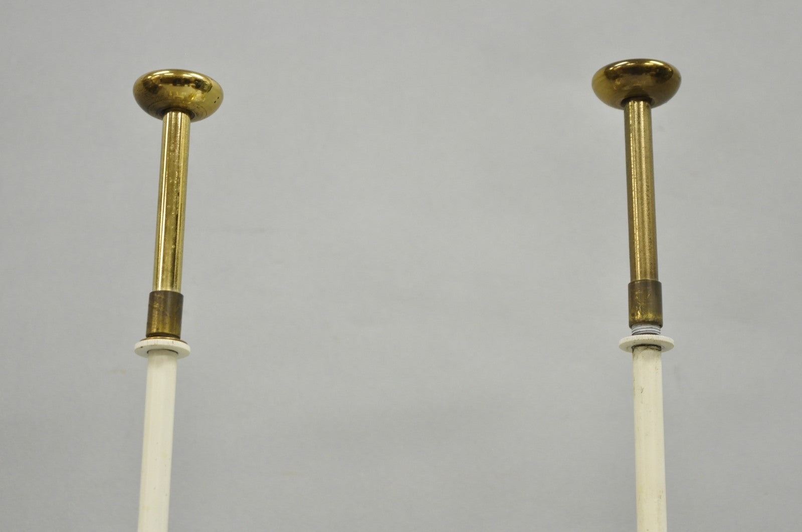 Hollywood Regency Tommi Parzinger Style Brass Candlestick Table Lamp Pair